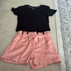 Justice top H&M Pink High Waist girls shorts